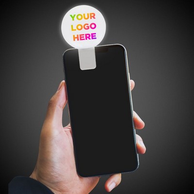 Imprinted Light Up White Circle Clip-On